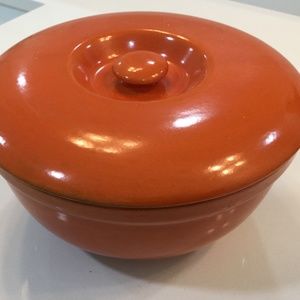 Vintage Pottery Bowl with Lid